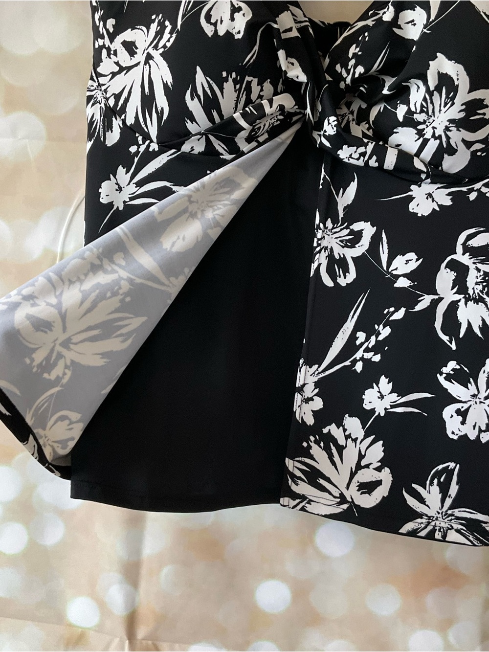 Swimsuit for All Black and White Floral Swim Top NWOT - Picture 3 of 6